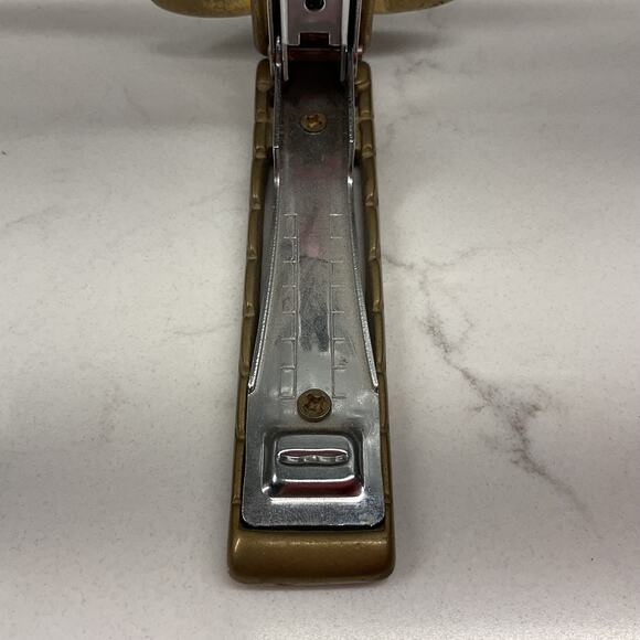 Vtg P-51D Mustang WW2 Fighter Airplane Desk Novelty Brass Stapler Paperweight - Picture 7 of 12